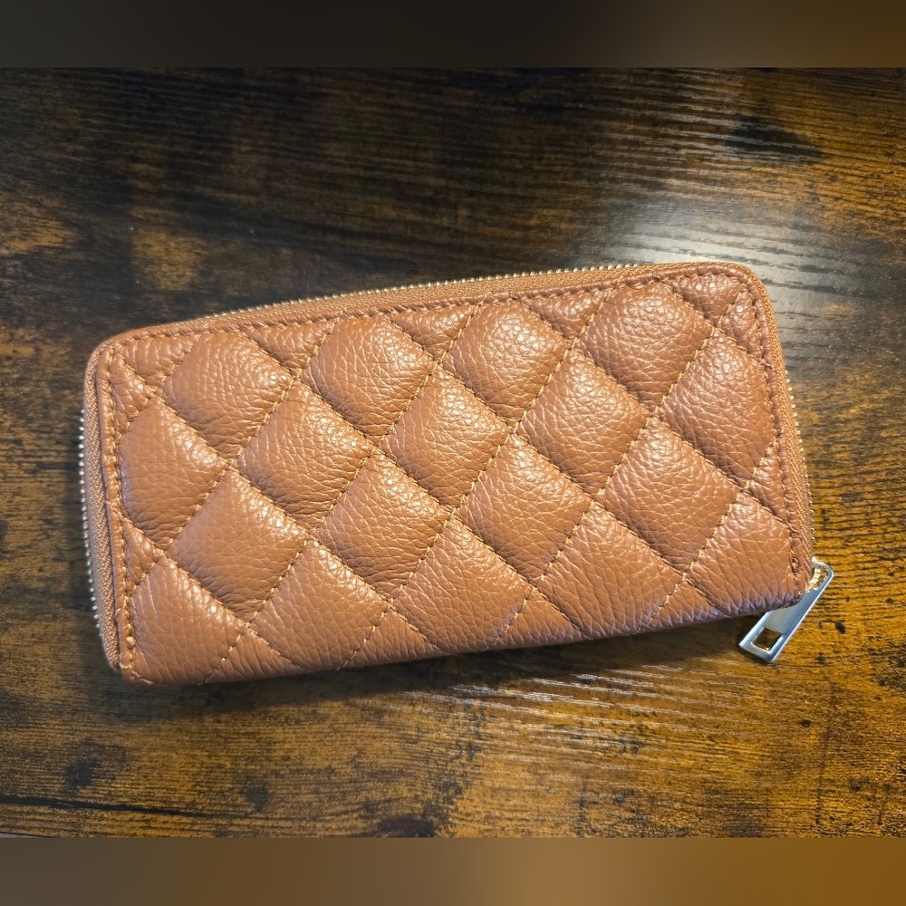 Quilted Genuine Leather Wallet - Made in Italy